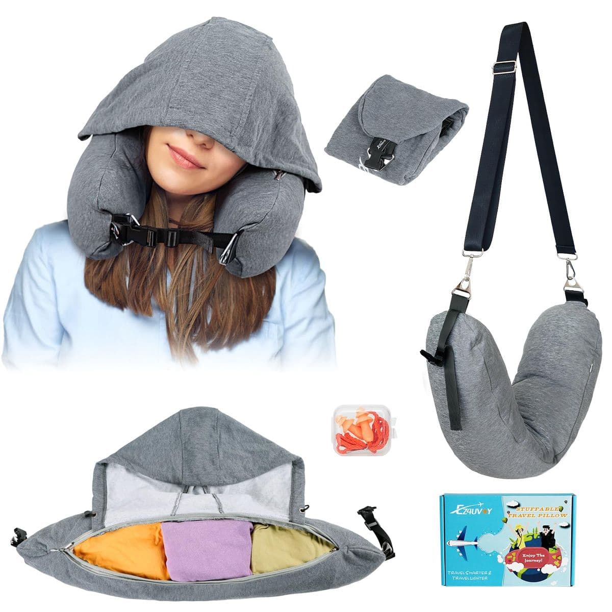 Hooded Travel Neck Pillow