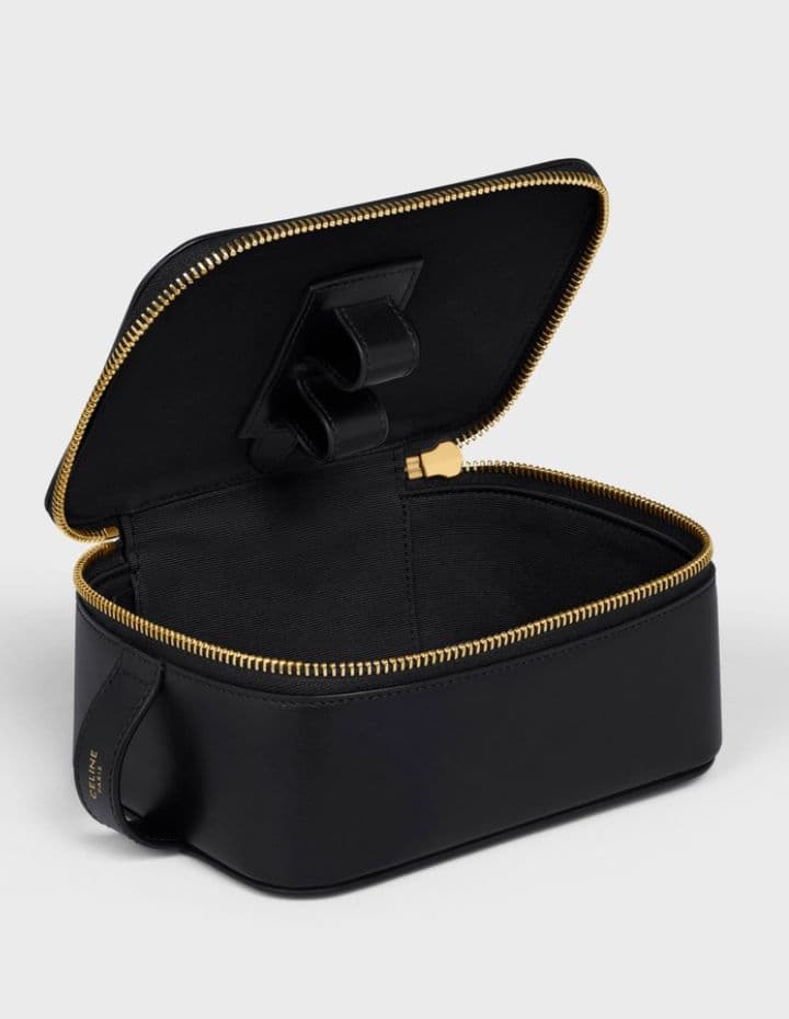 Leather Vanity Case with Gold Zip