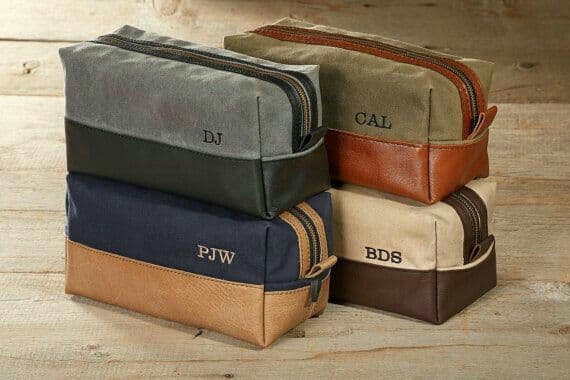 Waxed Canvas Leather Dopp Kit
