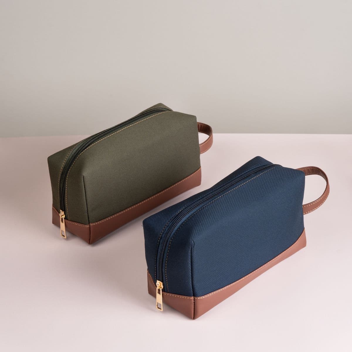 Canvas Leather Trim Toiletry Bag