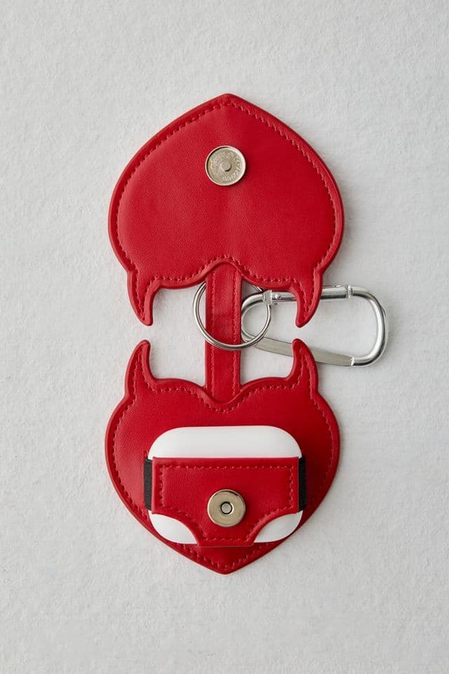 Heart-Shaped Earphone Case Keychain
