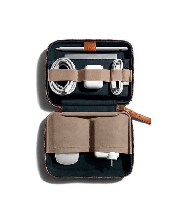 Leather Tech Organiser Pouch
