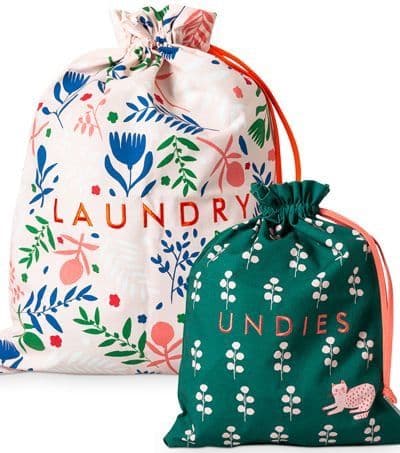 Floral Drawstring Laundry Bag Set