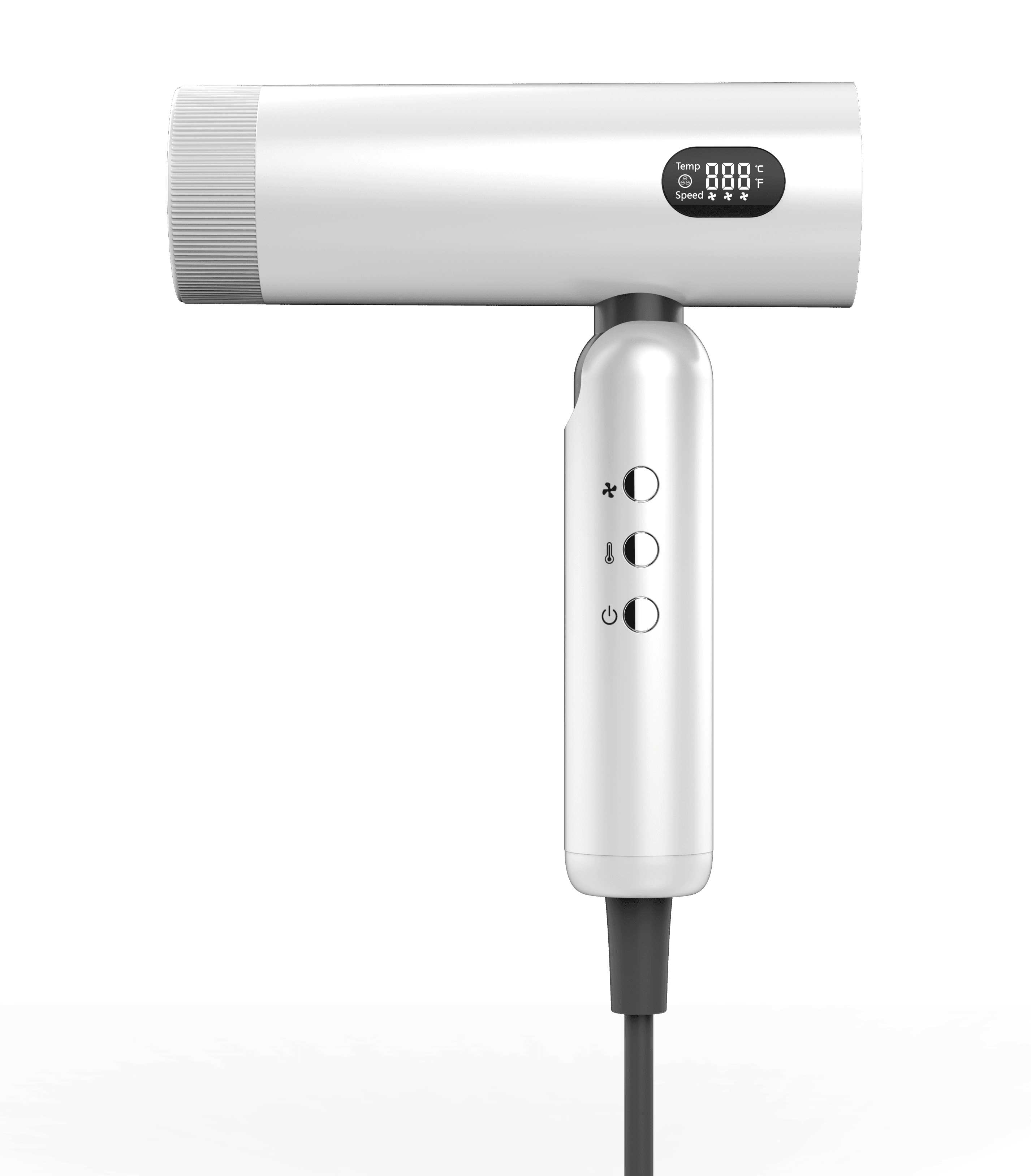 Smart High-Speed Hair Dryer with LCD Display Silver / Grey Color