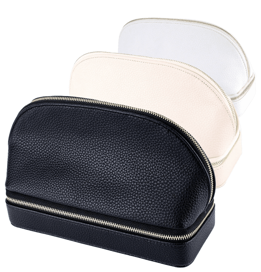 Leather Cosmetic Makeup Pouch Set