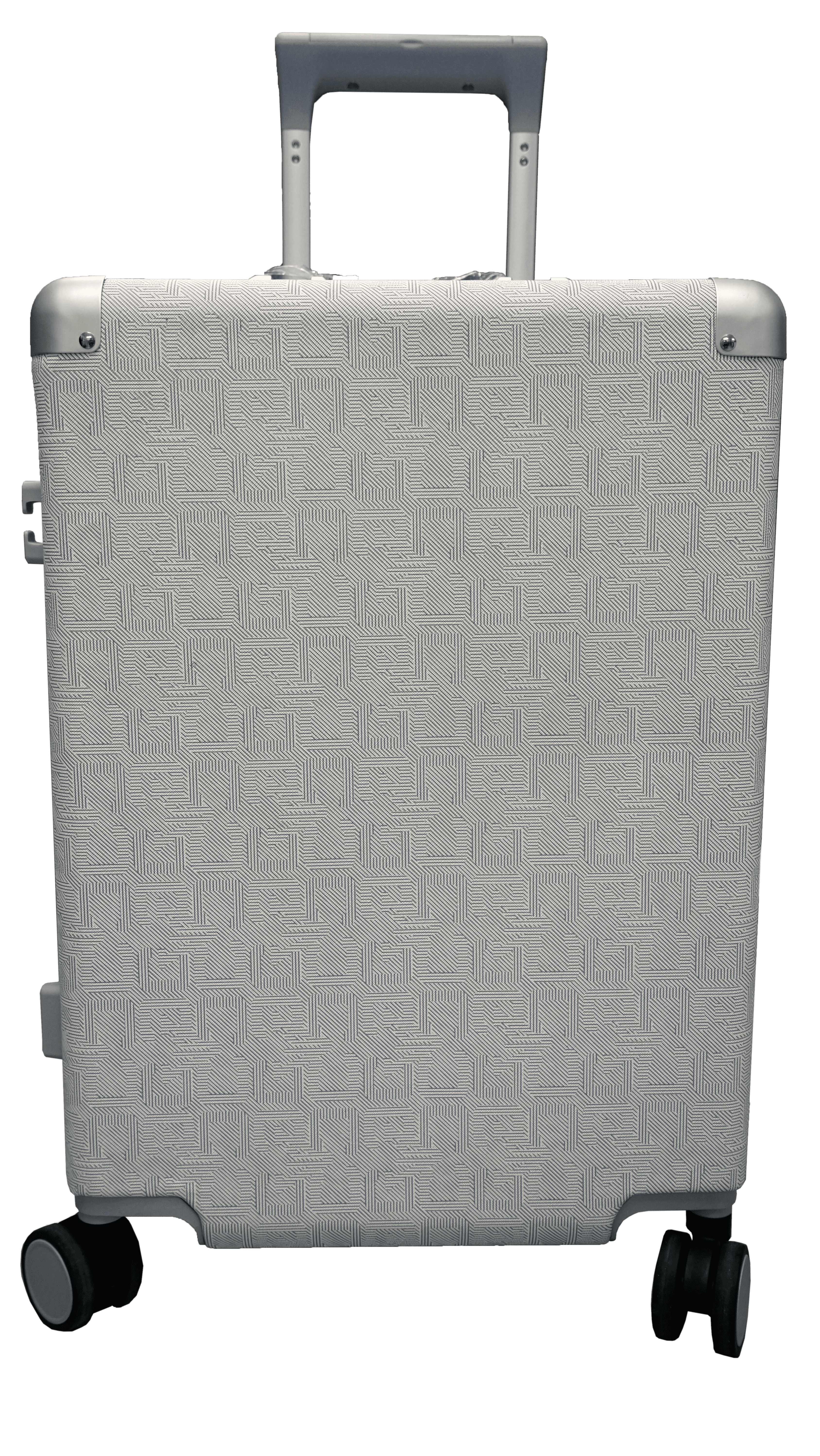 Embossed Pattern Hard Shell Spinner Luggage White