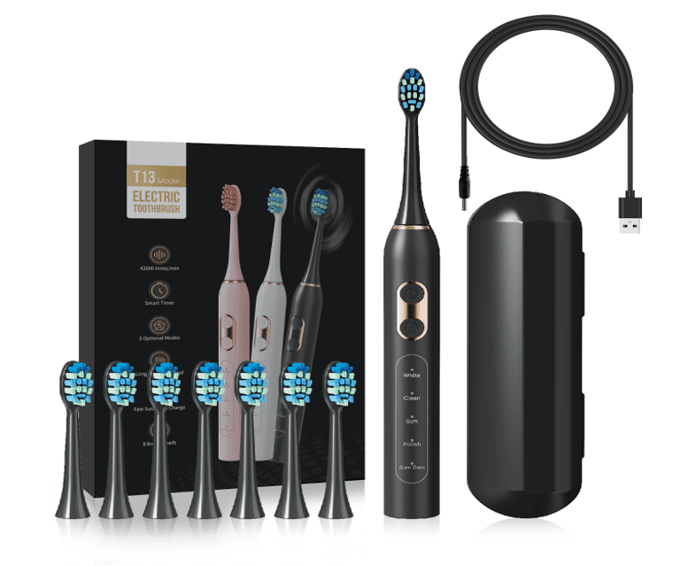 Electric Toothbrush Set with Travel Case