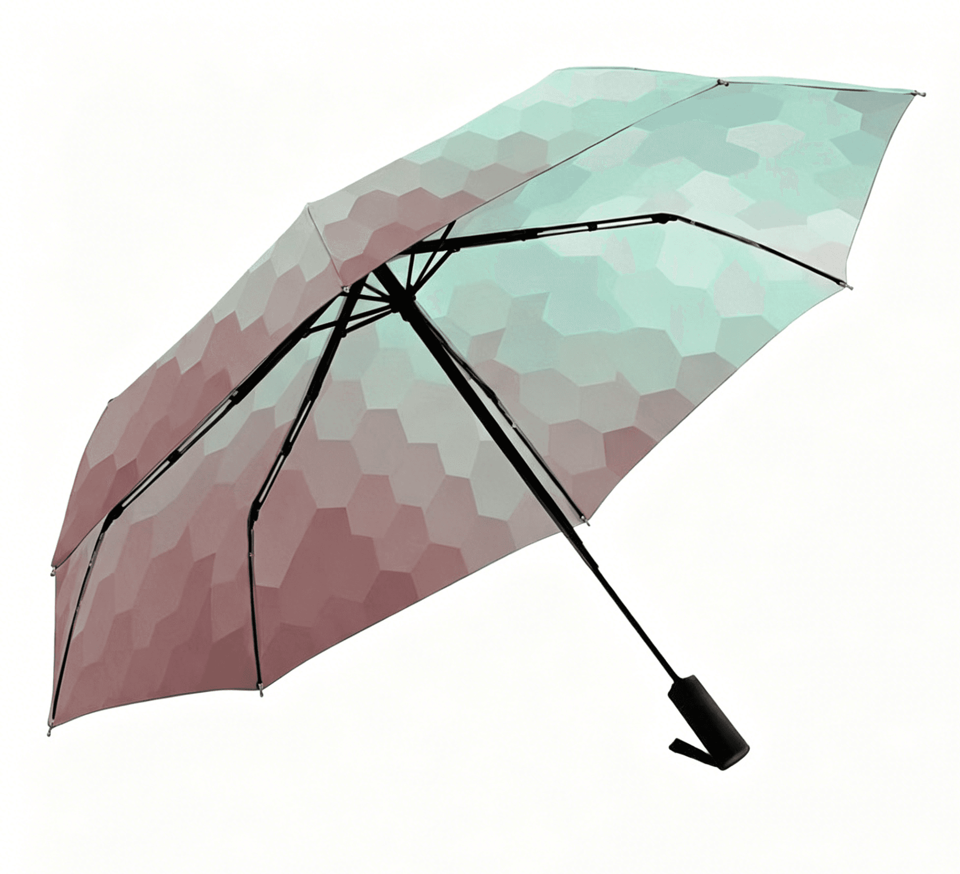 NSH PRO Auto-Retract Compact Umbrella Color Block Open View