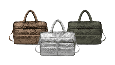 Teijo Quilted Carry-On Tote Bag (Silver, Bronze, Green)