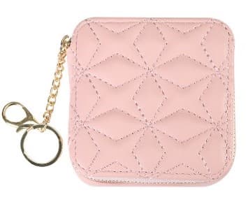 Quilted Mini Cosmetics Pouch with Keyring