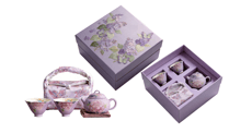 Queen T. Peony Elegant Tea Set Gift Box (1 Pot + 2 Cups)
