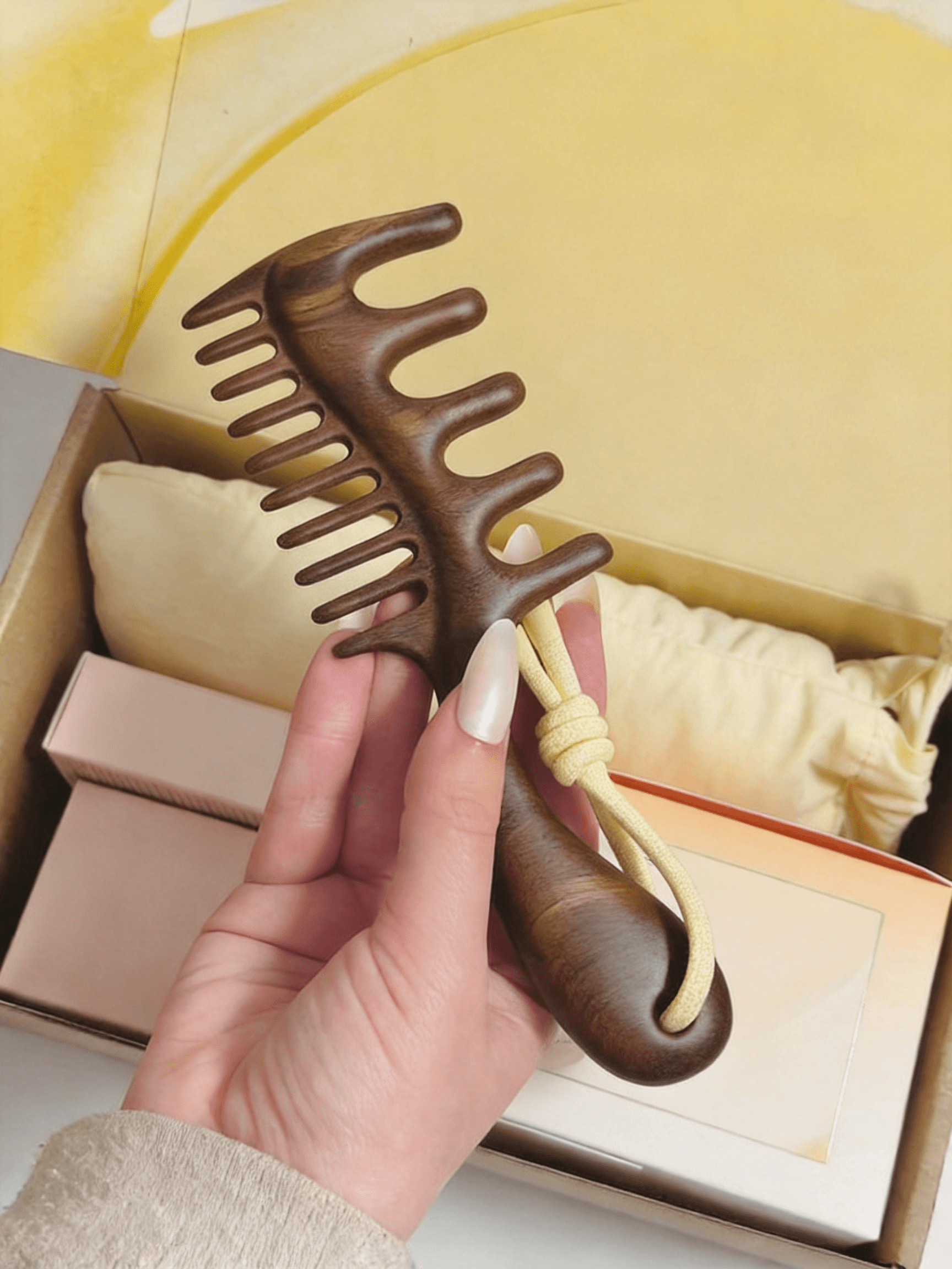 Wide-Tooth Wooden Hair Comb