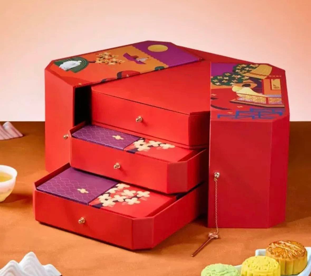 Mid-Autumn Mooncake Drawer Gift Box
