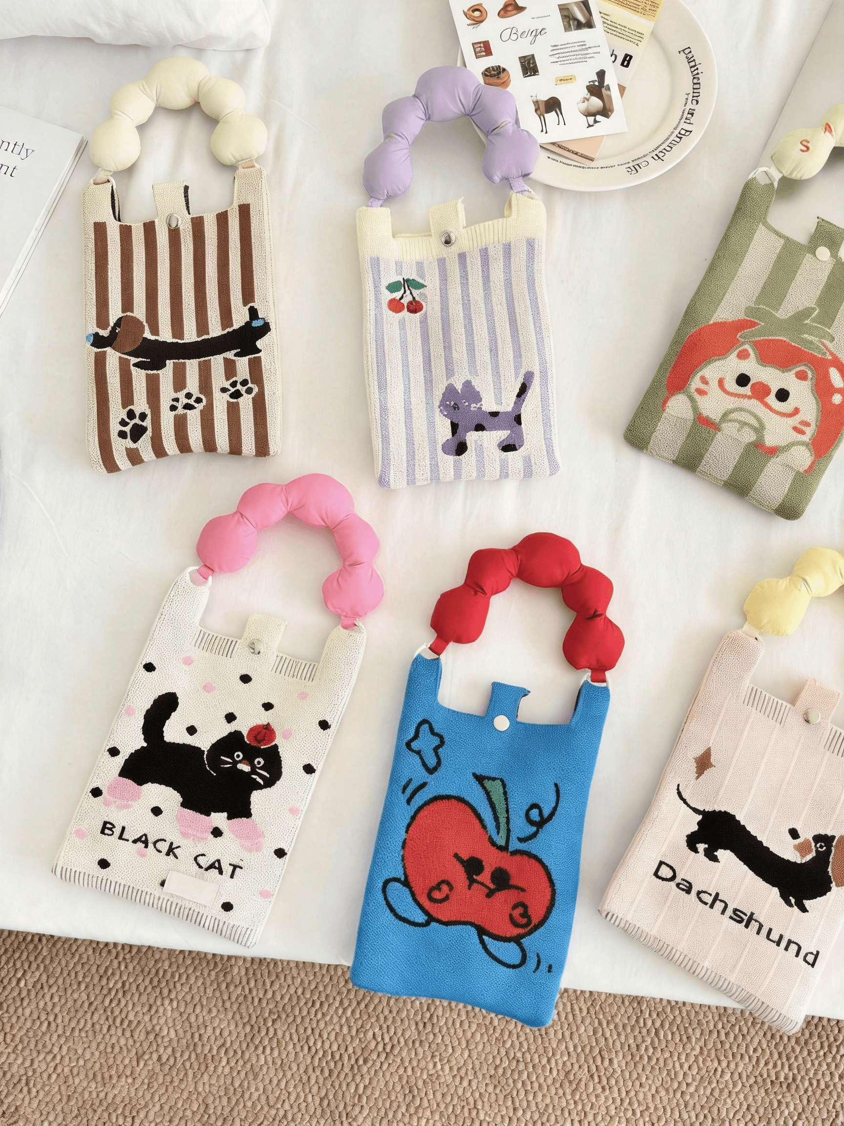 Character Knit Mini Tote Bag