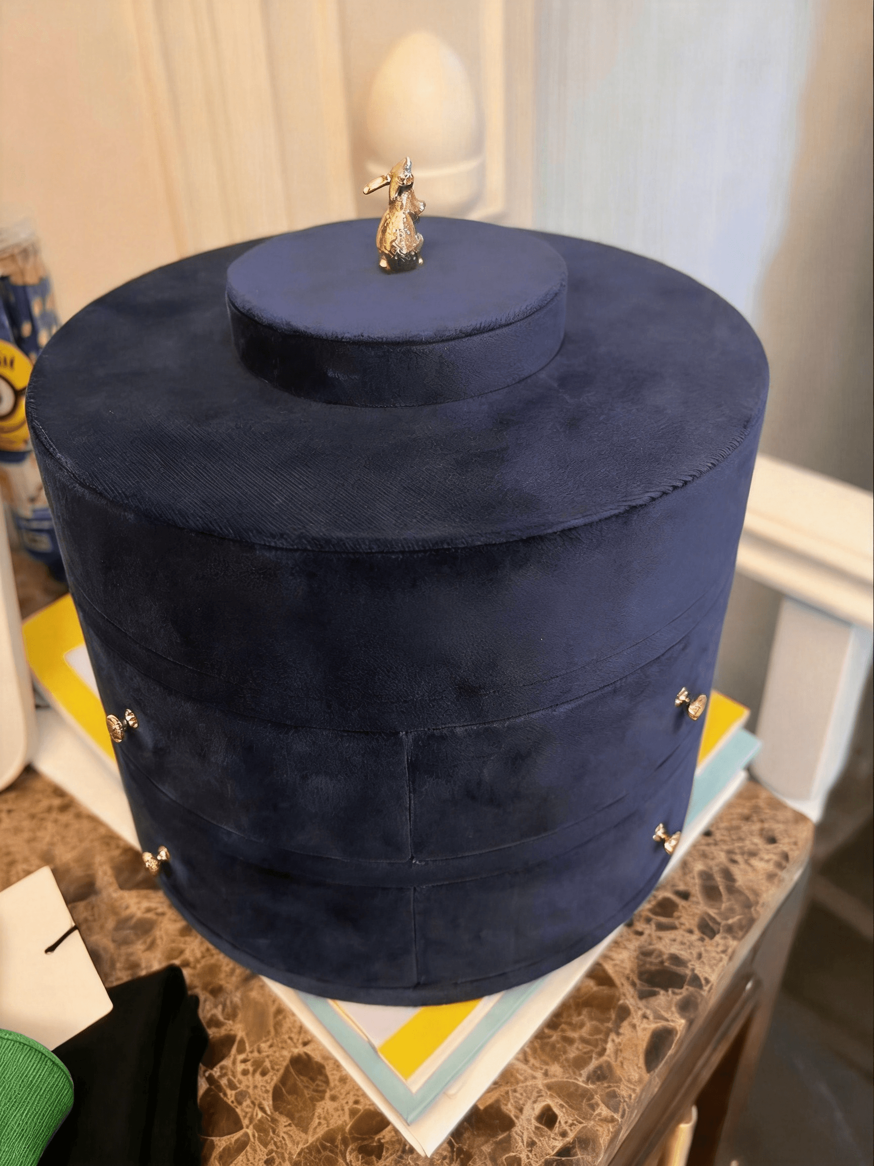 Velvet Round Keepsake Storage Box