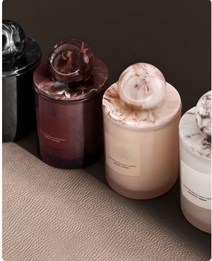 Marble Lid Scented Candle