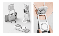 Neck-Hanging Mini Magnetic Stand USB Fan + Storage Bag