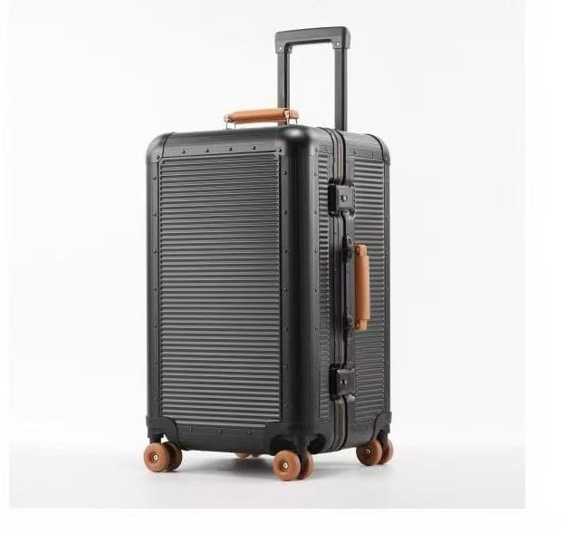Aluminum Frame Trolley Suitcase 20" — Black