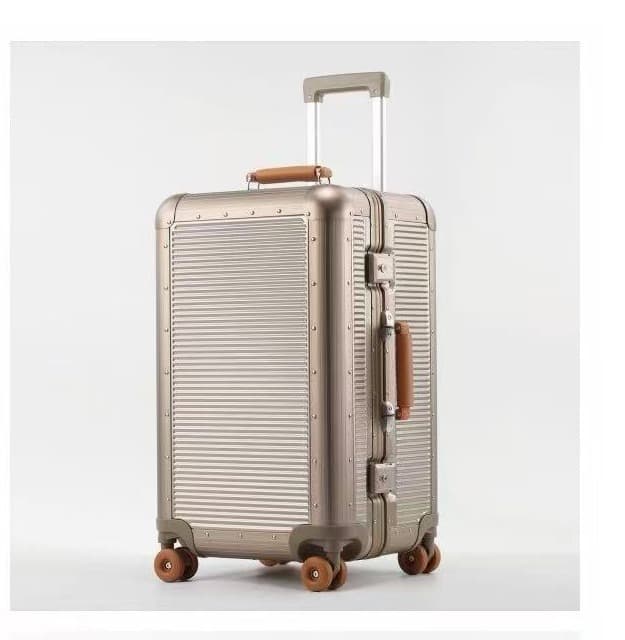 Aluminum Frame Trolley Suitcase 20" — Titanium Gold