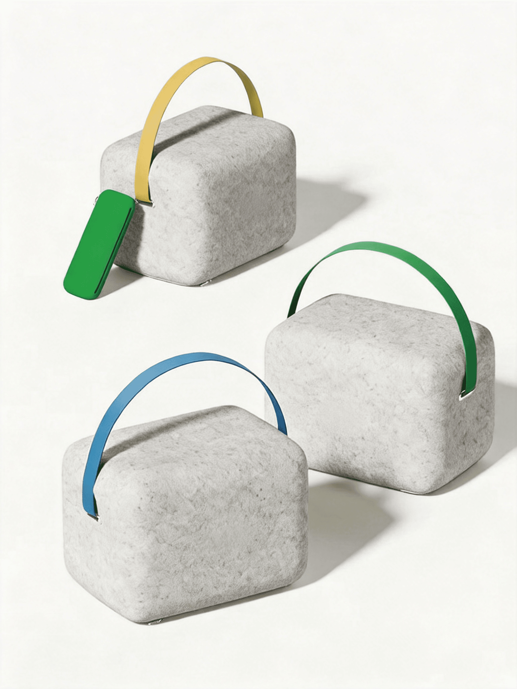Felt Handbag with Coloured Strap