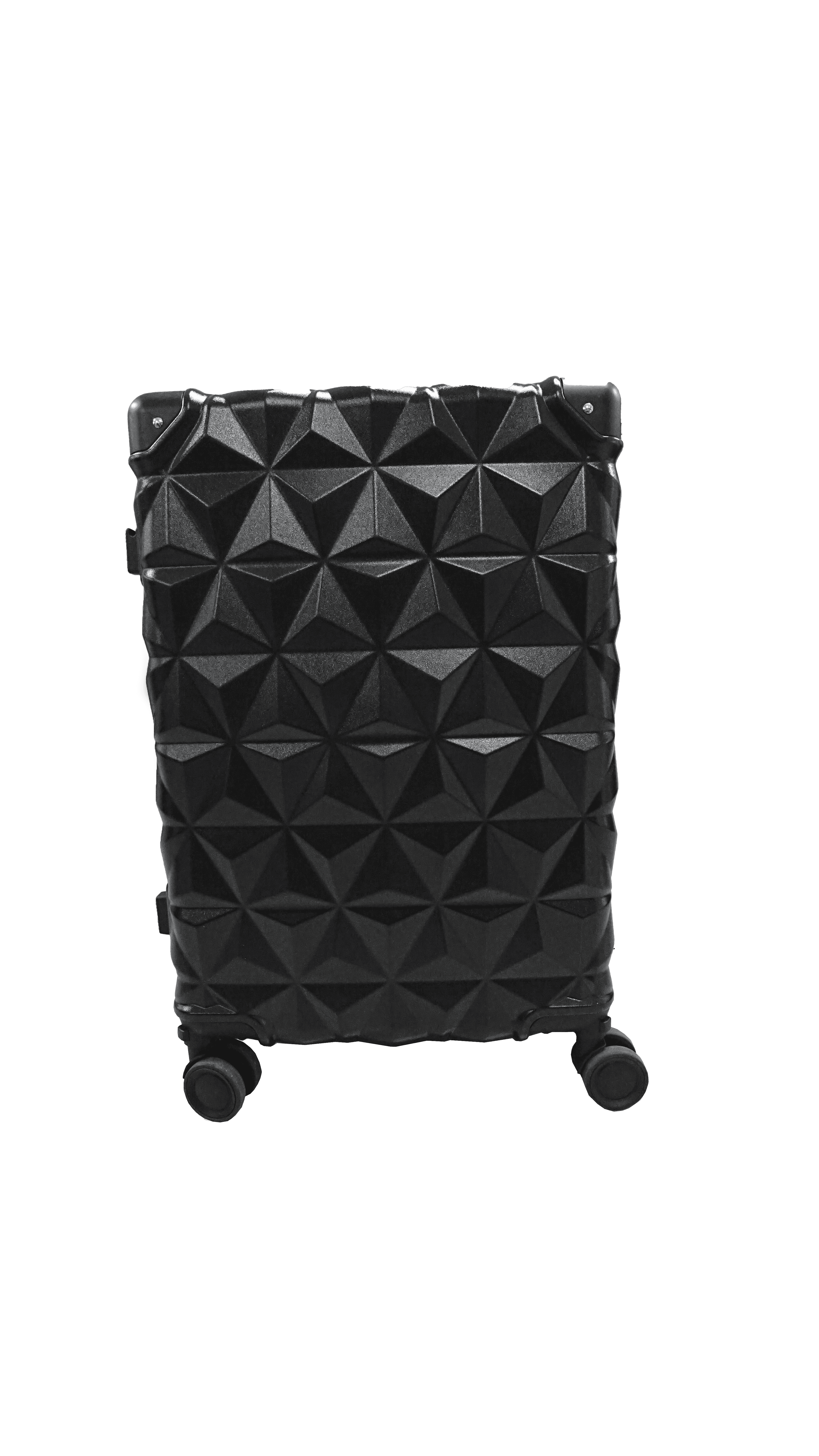 Teijo Diamond-Texture Hard Shell Spinner Luggage Black / Silver Color